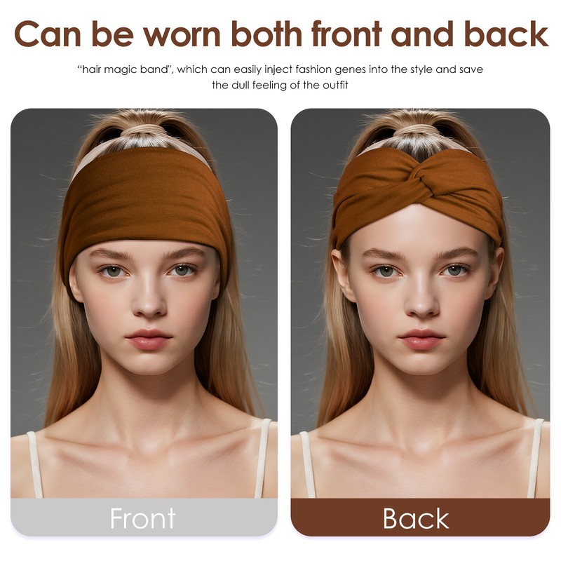 10pcs Women's Bohemian Wide Elastic Headbands Yoga Running Sports Hairbands gallery