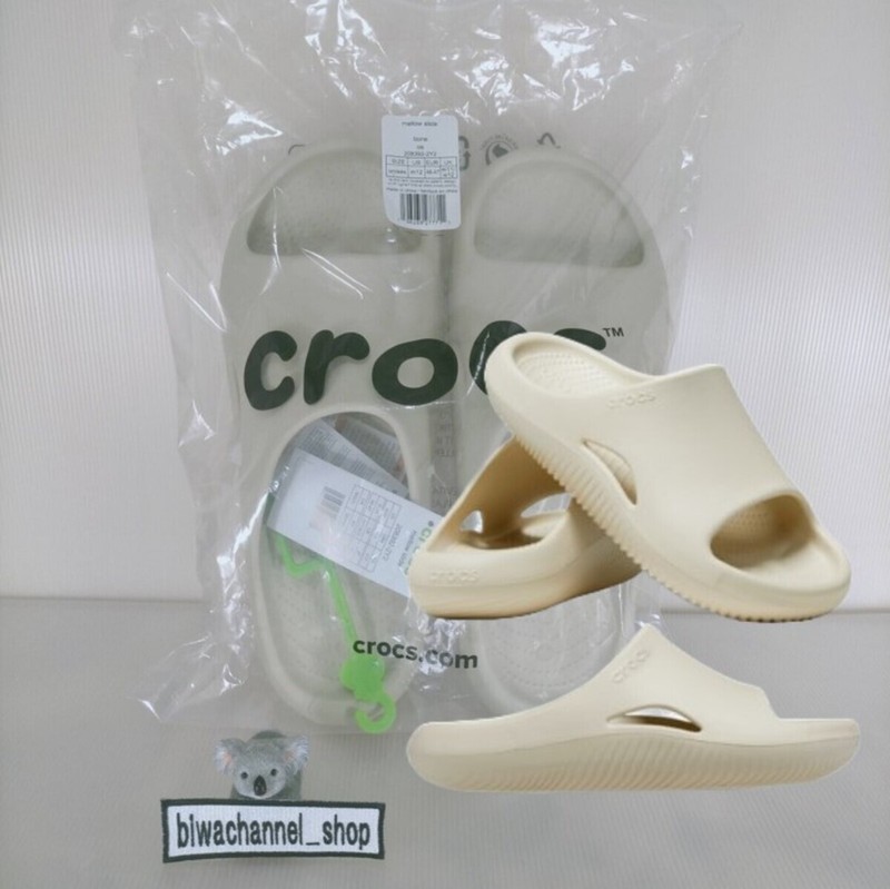Crocs MELLOW SLIDE Bone Shoes Sandals US4-US13