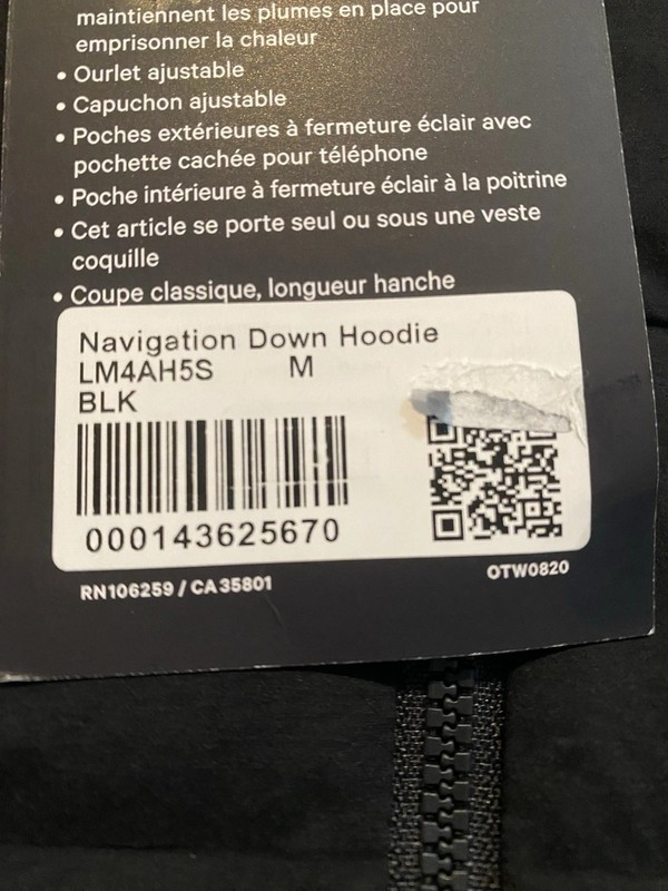 Lululemon Navigation Hoodie 700 Fill Down Puffer Jacket Men’s M gallery