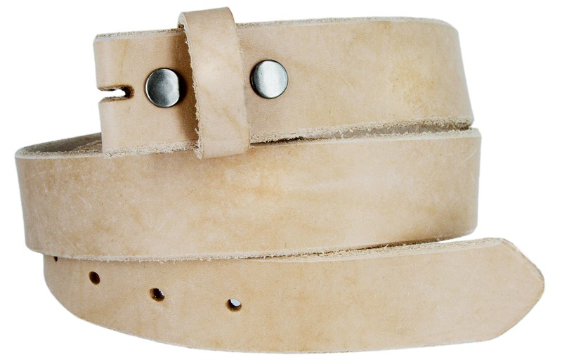 *Handcrafted, Custom Made in USA* Natural Cowhide Leather One Piece Belt Strap gallery