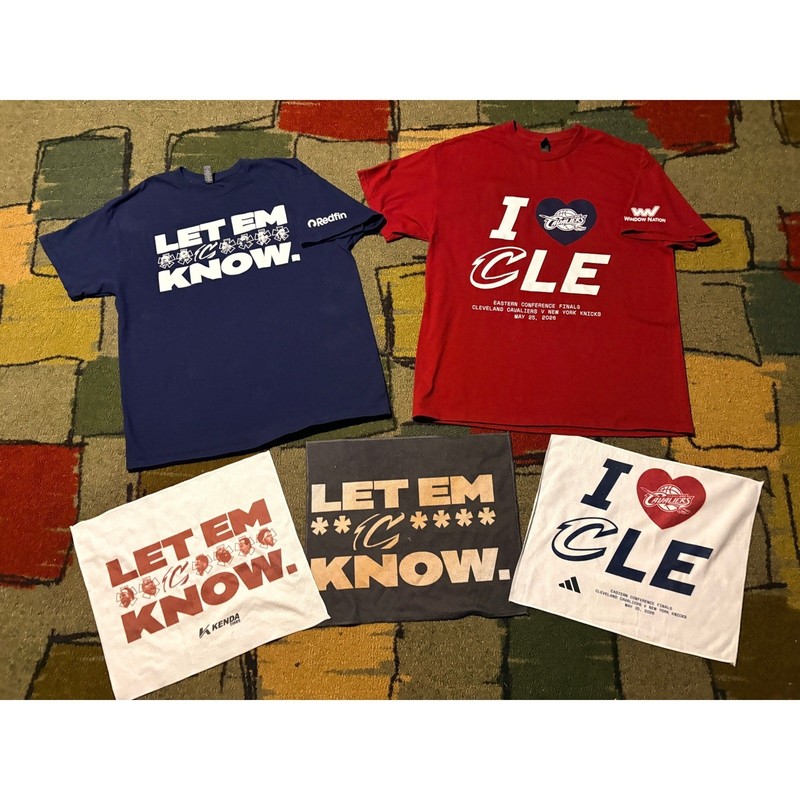 Cleveland Cavaliers 2026 Playoff T-Shirts XL 3 Rally Towels Let Em Know hat/bag
