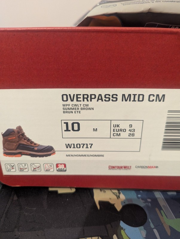 Wolverine Overpass CM Men's Boot, Size 10M Brown + bonus mega comfort insoles gallery