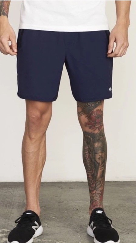 $70 RVCA Men's Yogger Stretch 17 Shorts 8" - Navy Blue - Medium -New Tag gallery