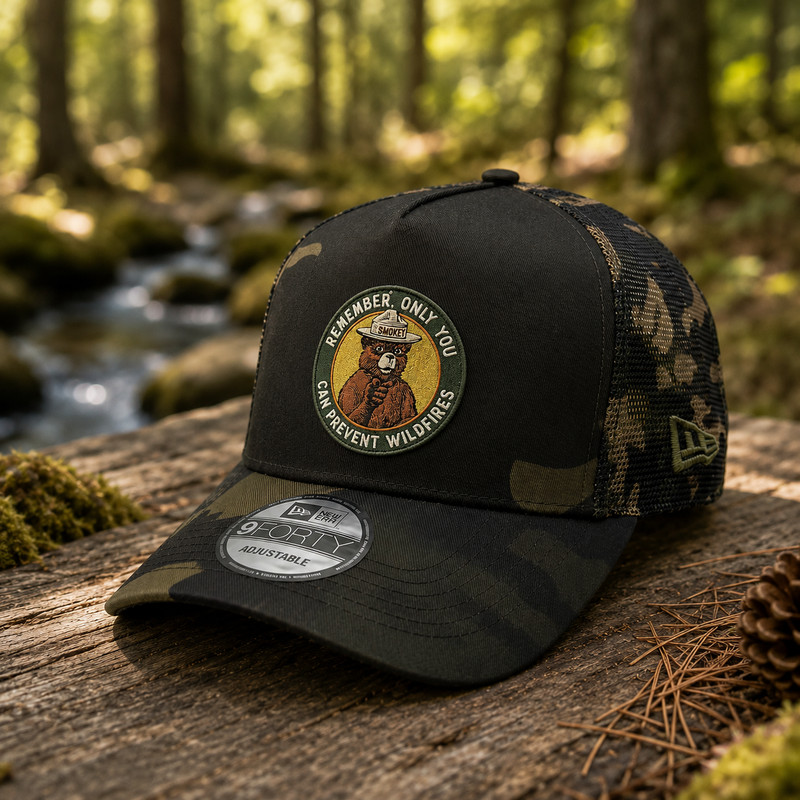 Forest Ranger Embroidered Camo Trucker Hat Adjustable Outdoor Mesh Baseball Cap