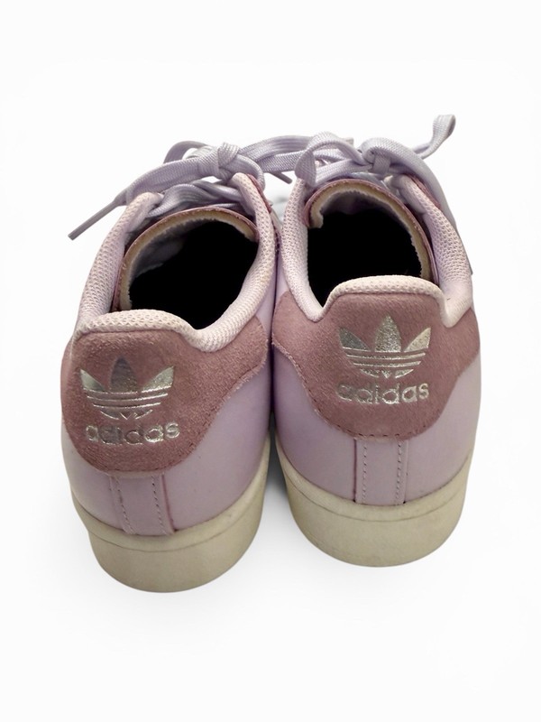 adidas Superstar Low Top Shell Toe Lace-Up Sneakers Solid Purple Pink Beige gallery