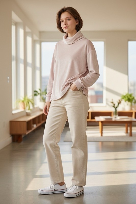 te verde designed in NYC, Women’s Large, Pullover, Pink Soft, 40-42 Inch Width gallery