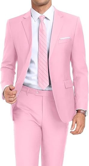 Mens 2 Piece Suit Set Slim Fit 2 Button Dress Suits Tuxedo Set Wedding Blazer gallery