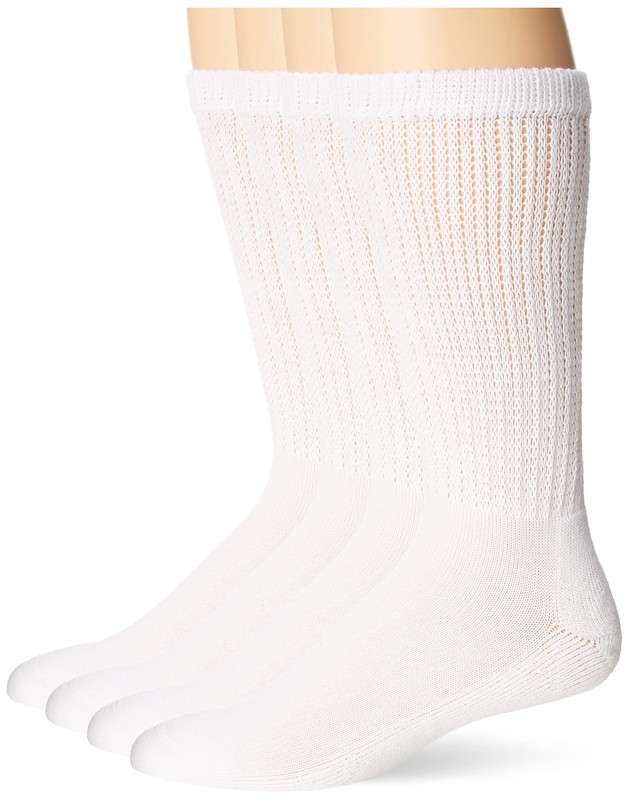 unisex-adult Cotton and Poly Blend Crew Socks With Non-Binding Top and Cushio…