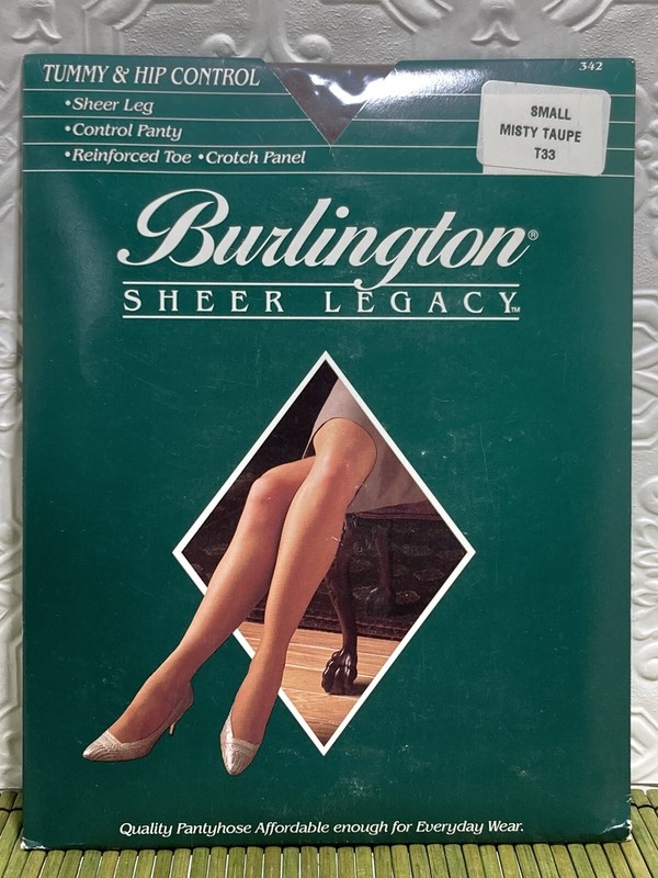 Burlington Sheer Legacy Size Small Misty Taupe Tummy & Hip Control Crotch Panel