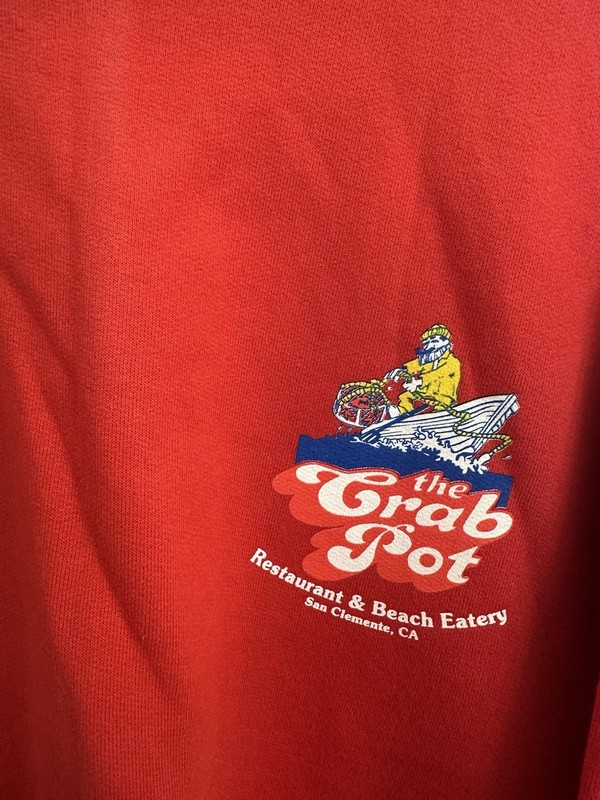 Vtg 90’s New Hanes The Crab Pot Eatery San Clemente Cali Red Size L Sweatshirt gallery