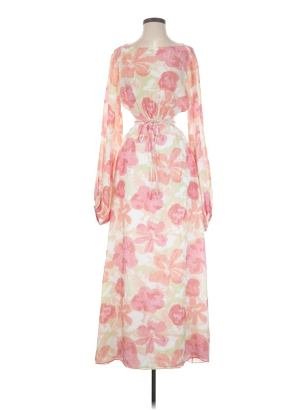 Significant Other Naomi Maxi Dress Watercolor Floral Cut Out Pink Size 4