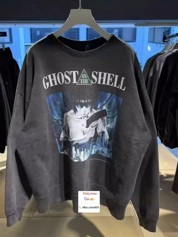 24AW SAINT VINTAGE WASHED HOODIE HIP HOP GHOST PULLOVER JUMPER SWEATSHIRT TOP