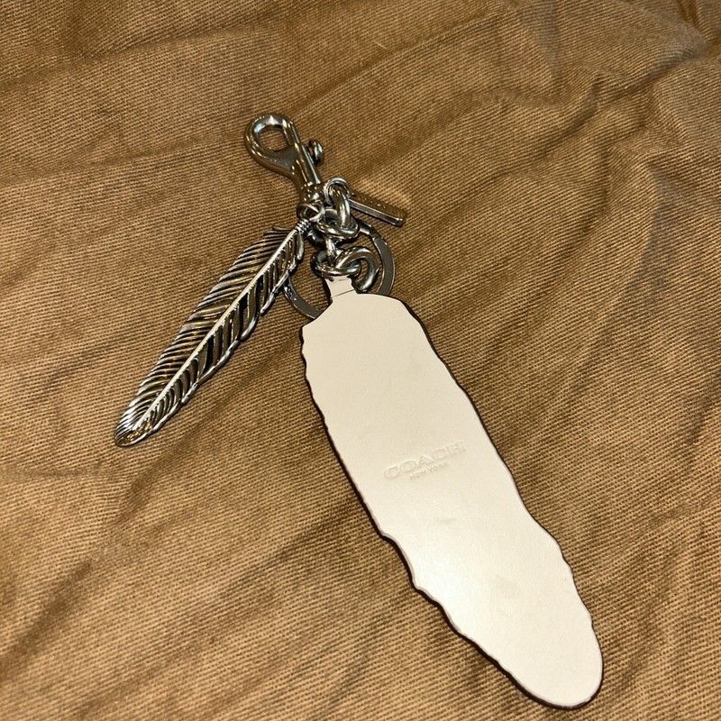 Coach Rare Turquoise and Silver Feather Hang Tag. Excellent Condition gallery