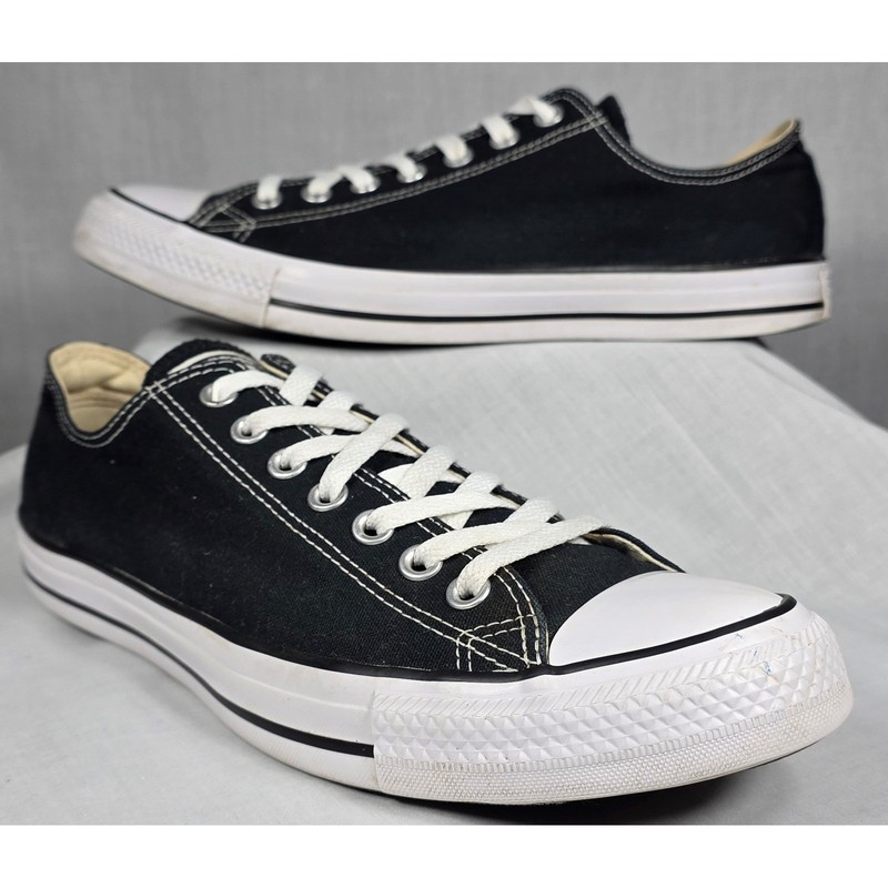 Converse Chuck Taylor All Star Low Top Black White M9166 Mens 10 Womens 12