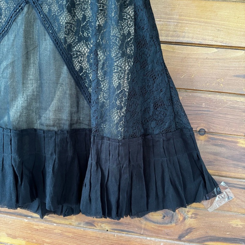 Free People Angel Lace Coquette Cotton RawHem Mini Babydoll Dress Size Small gallery