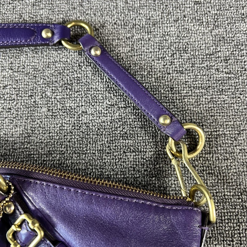 Coach Satchel Bag Womens Purple Leather Madison Sophia Top Handle Zip gallery