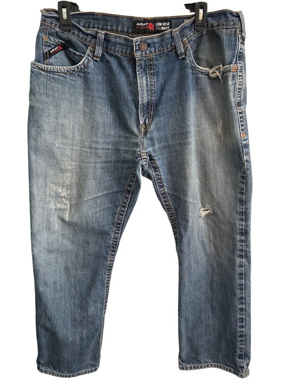 Ariat Low Rise M4 Boot Cut Denim Jeans 40×29 Rugged Workwear Americana