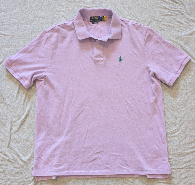 Polo Ralph Lauren Polo Shirt Men’s Classic Fit Large Pink/Purple 100% Cotton
