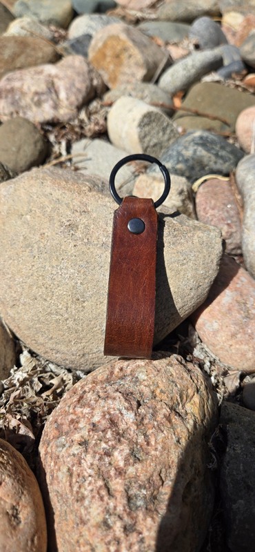 Handmade Buffalo Leather Tag/Loop/Fob/ Rustic Keychain-One (Non-Detachable Ring) gallery