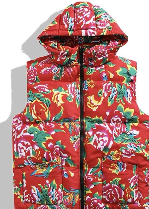 Men’s Vest Casual Warm Chinese Style Hooded Vest XL
