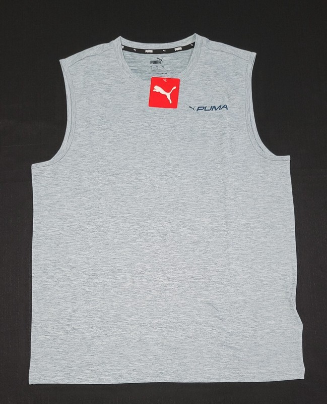 Puma Mens Performance 1 Active Sports Ocean tropic Logo Sports Tank Top