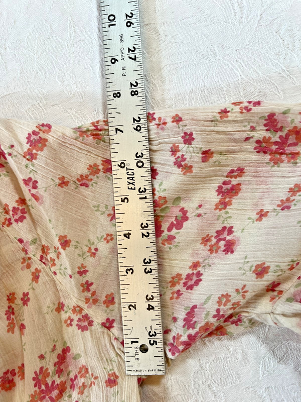 Chaps Floral Peasant Top Bell Double Ruffle Sleeves Size 1X Cotton Boho 004 gallery