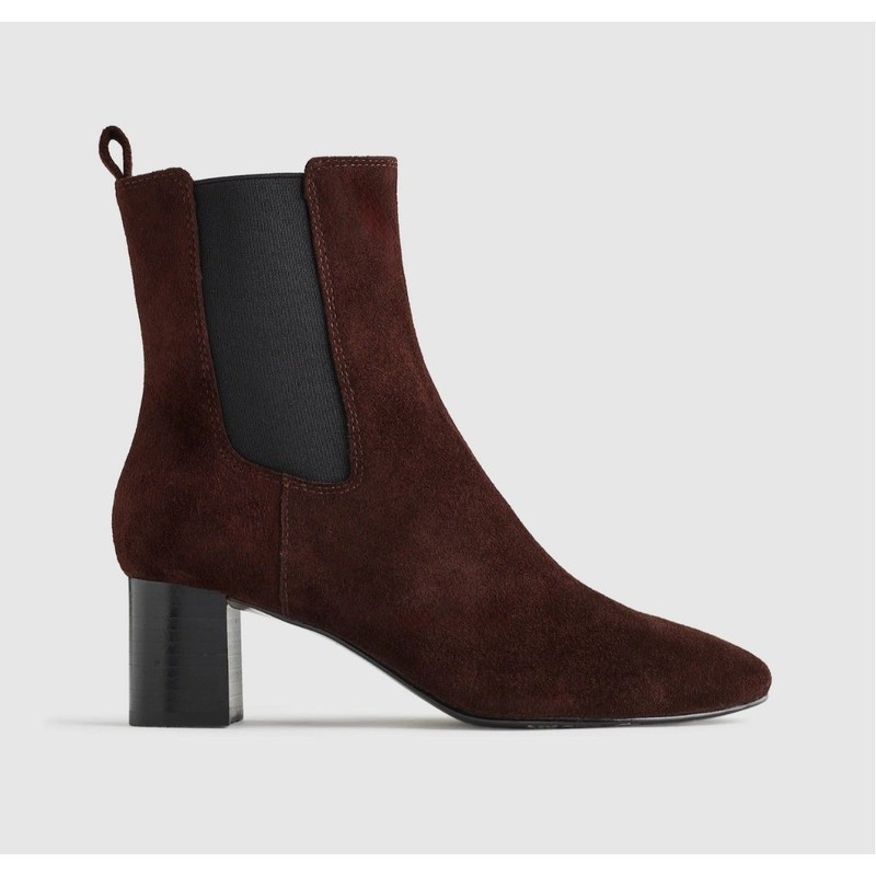 Madewell Sylvia Chelsea Round Toe Boot Coffee Bean Brown Suede Size 6 NWOB Comfy gallery