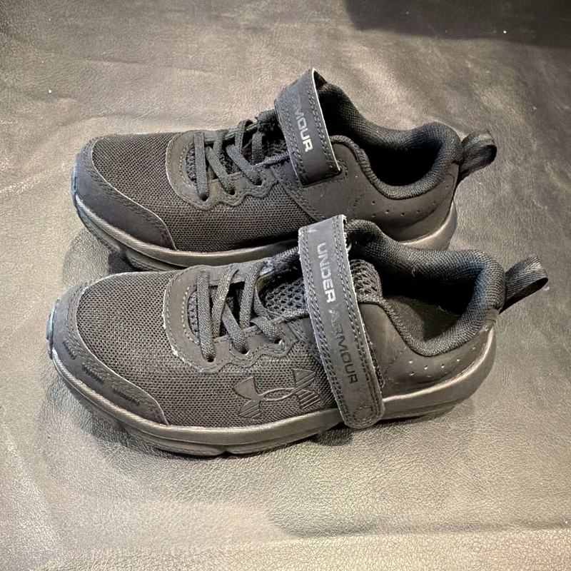 Under Armour UA BPS Assert 10 AC Kids Low Top Sneakers Black Hook & Loop 1Y gallery