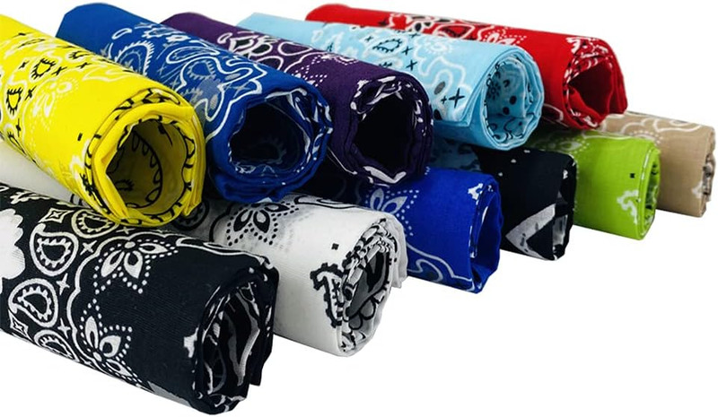 Bandanas 3 Pack 6 Pack 12 Pack 22 Inch Cotton Paisley Kerchiefs for Men and Wome gallery