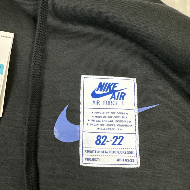 Nike Air Force 1 Hoodie Men's Size M Black Spell Out Pullover AF1 DX1084-010 gallery