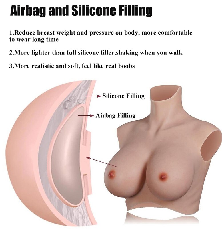 9th K Cup Silicone Breast Forms Fake Boobs Warm Breast Plates on Flocking Design gallery