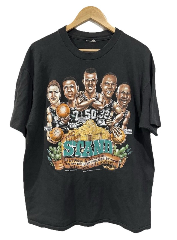 Vintage Shirt Xplosion 1995 Playoffs Black Graphic Tee San Antonio Spurs NBA tee