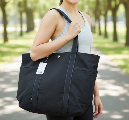 Lululemon Daily Tote Bag 20L Black - NWT - Multi Pocket Gym Work Shoulder Bag