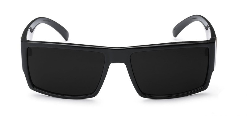 Locs Men's Flat Top Dark Lens Sunglasses Black Silver Frame gallery