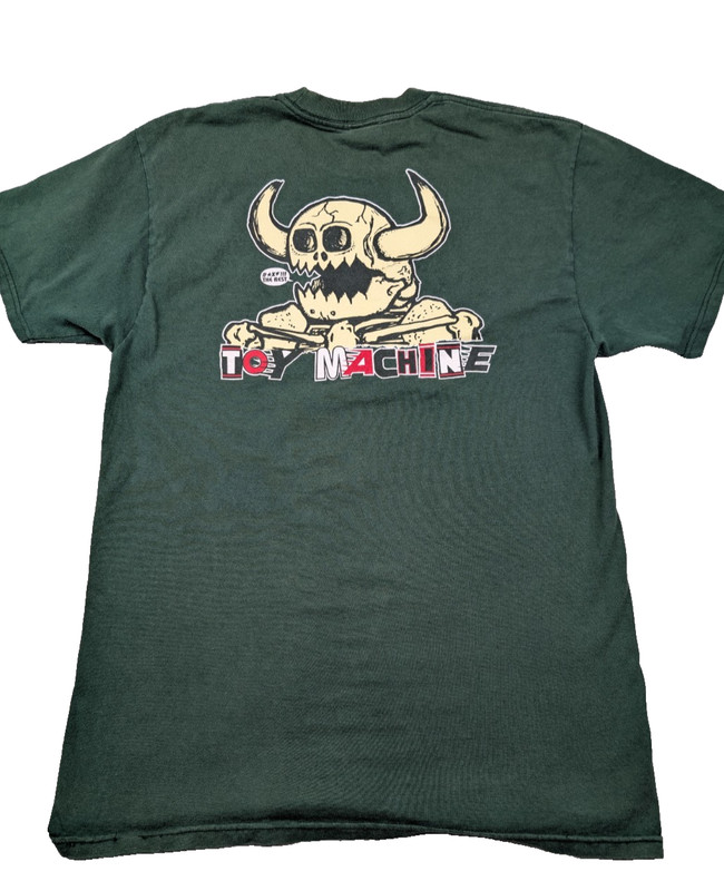 VTG Y2K Independent x Toy Machine Mashup T-Shirt Green Small Skate Classic