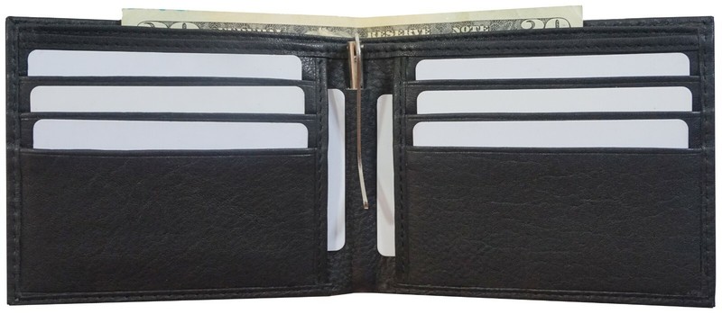Mens Leather Metal Spring Money Clip Wallet Slim Front Pocket Credit Card Holder gallery