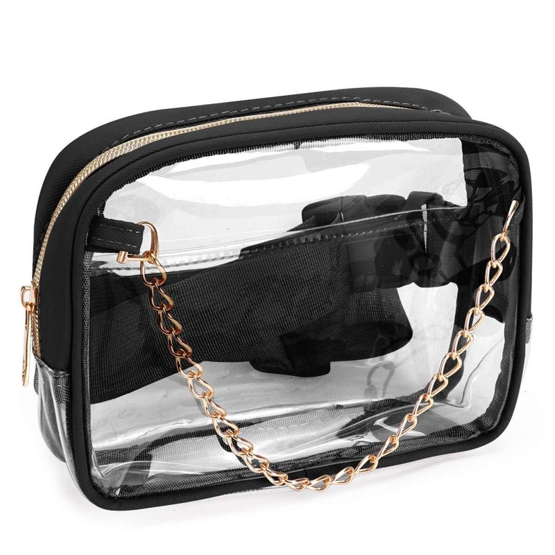 Women Clear PVC Shoulder Crossbody Transparent Fanny Pack Chest Bag Waterproof