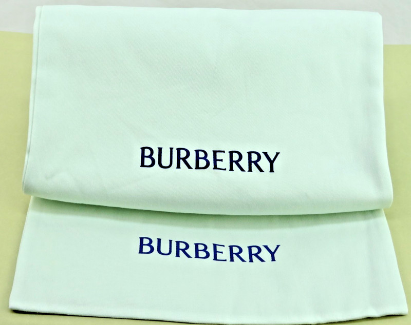 2 PCS BURBERRY LIGHT GREEN DUST BAG FOR SHOES & CLUTH PURSE 14-1/2″ X 11-1/2″