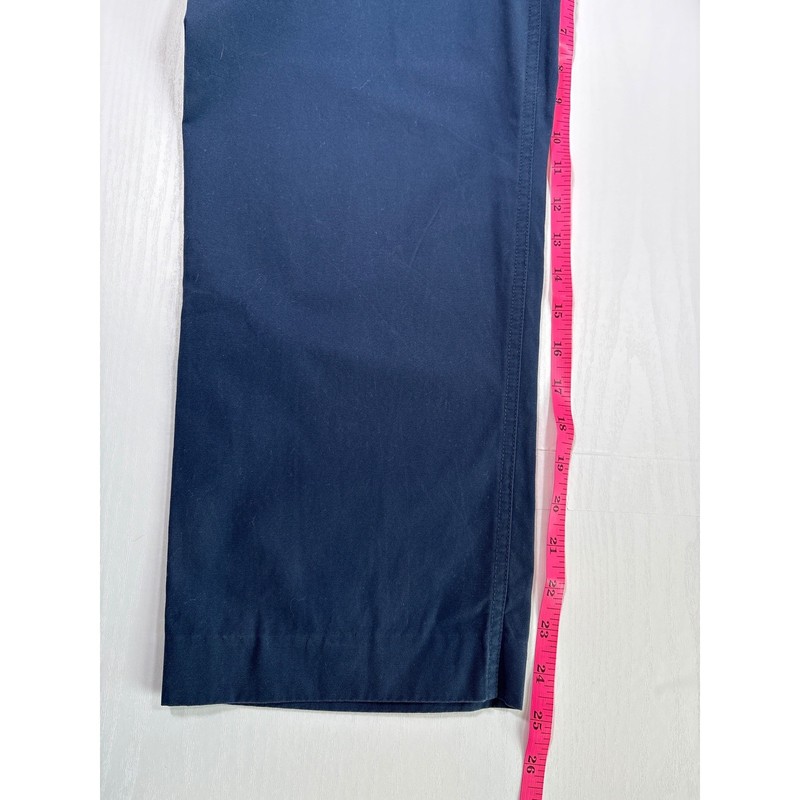 J.Crew Factory Womens Ink Navy Blue 100% Cotton Wide Leg Chino Pants Size XS NWT gallery