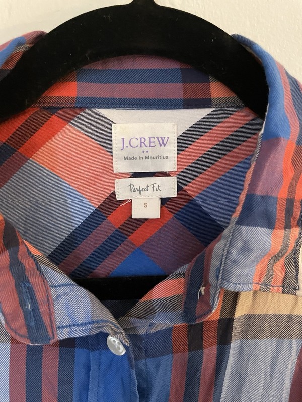 J.CREW Perfect Fit Pacey Plaid Button-up top. Small gallery