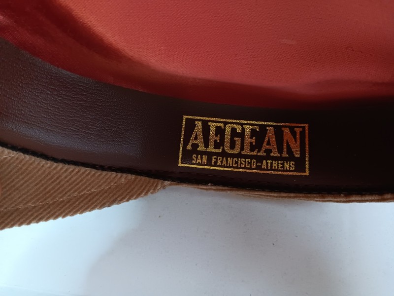 AEGEAN GREEK FISHERMAN'S CAP TAN/ BROWN SIZE 56-7 OR 21 1/2" INNER BAND gallery