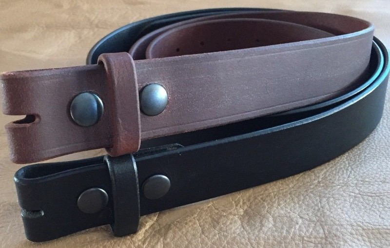 1-1/2″ PLAIN BUFFALO LEATHER CASUAL STRAP WORK BELT AMISH HANDMADE 1.5″NO BUCKLE