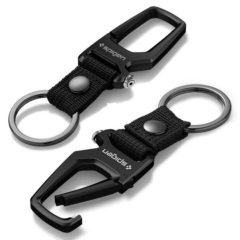 Spigen [Carabiner] Key Ring Clip, Bottle Opener Key Chain Ring for Men and Women