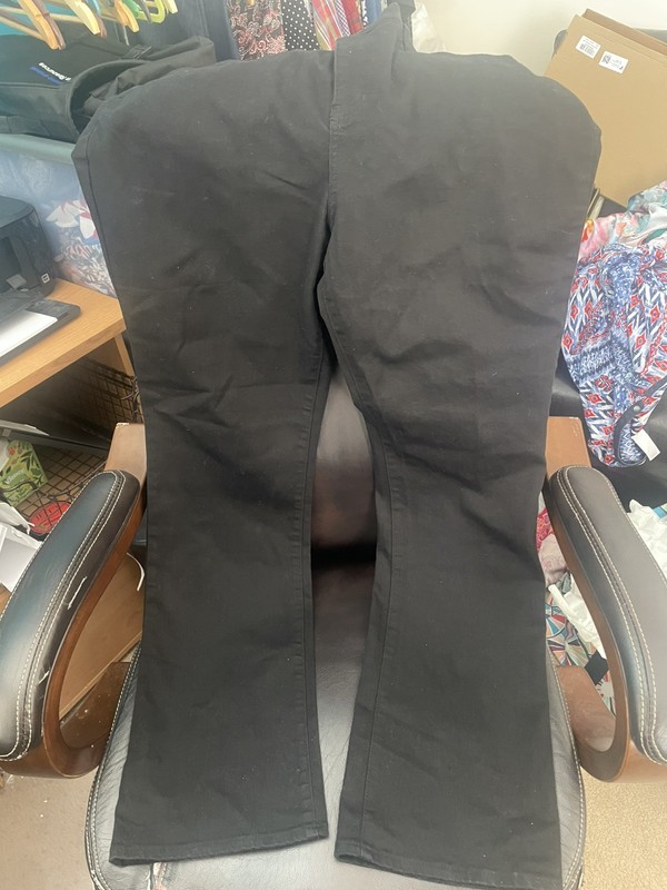 Seven7 Women’s Tummyless High Rise Stretch Jeans Boot Cut Black Sz 18