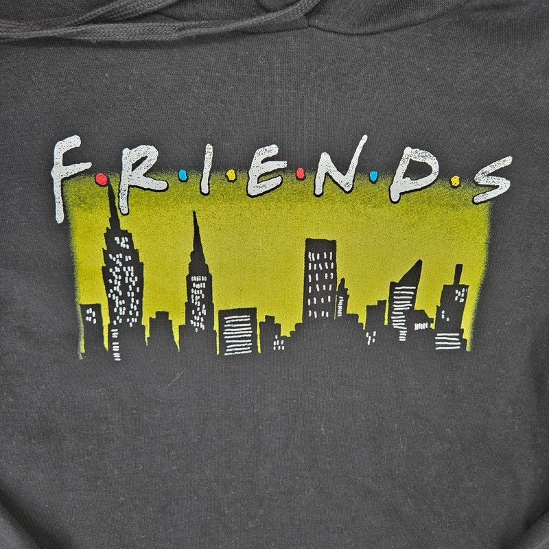 Friends Large Hoodie Sweatshirt Womens Black NYC Skyline TV Show Pullover gallery