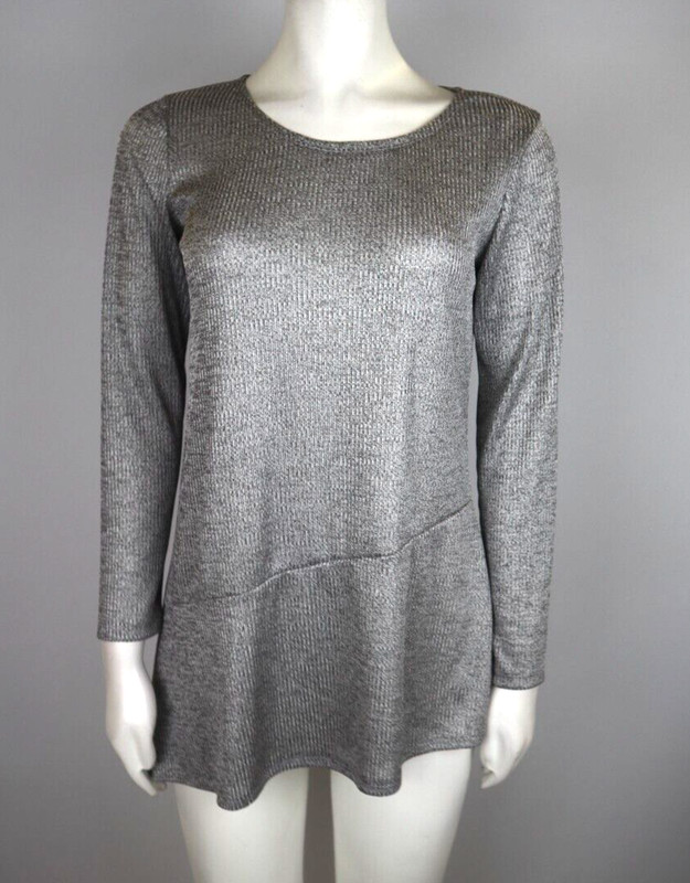 ALYX – WOMEN’S GRAY ASYMETRICAL STRETCH KNIT TUNIC TOP – SIZE XS