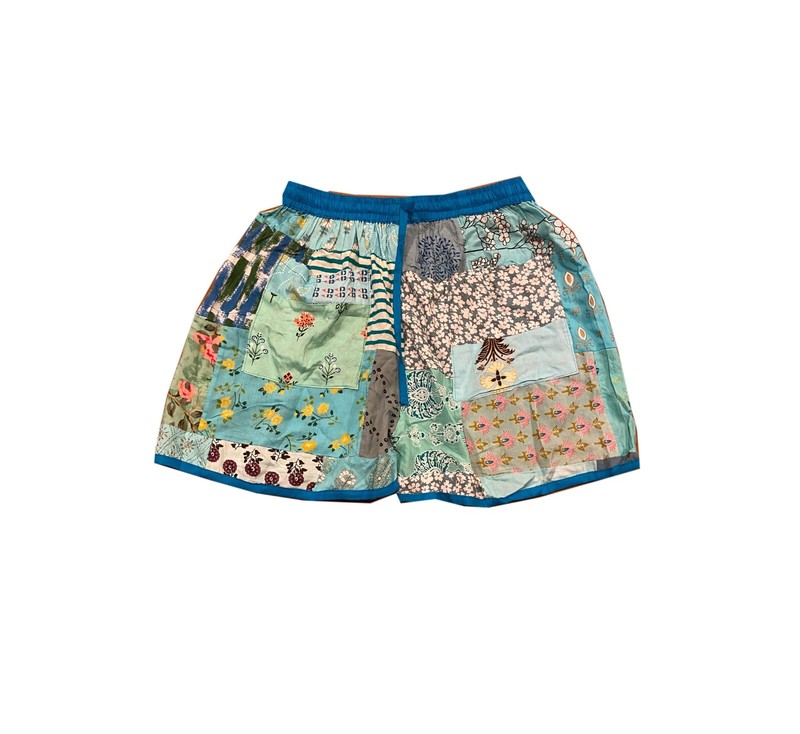 Unisex Boho Patchwork Festival Shorts One Size Elasticated Waist Comfy Shorts