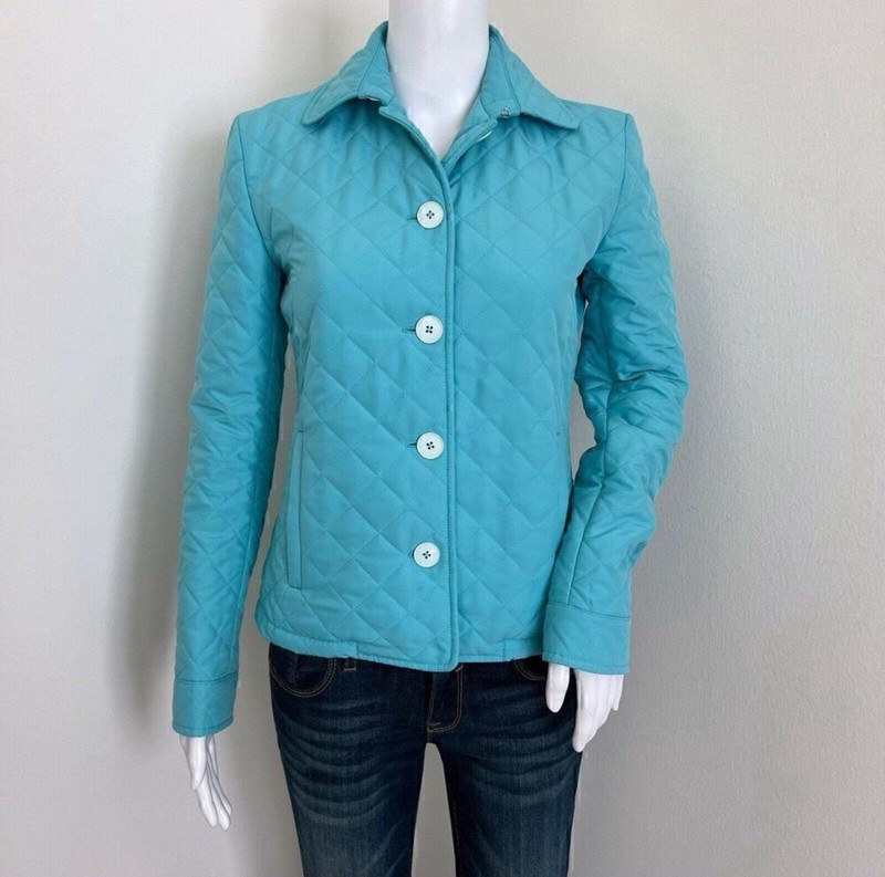 Ralph Lauren Black Label Women’s Equestrian Quilted Jacket Size S Teal Blue