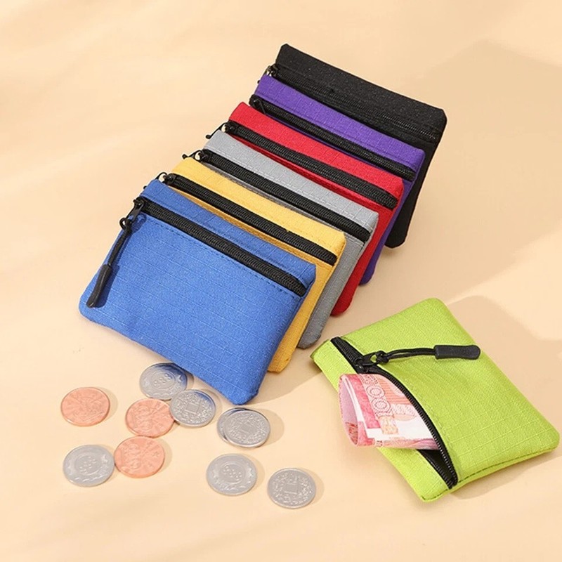 Canvas Mini Coin Purse Zipper Wallet Key Pouch Small Money Bag Unisex gallery
