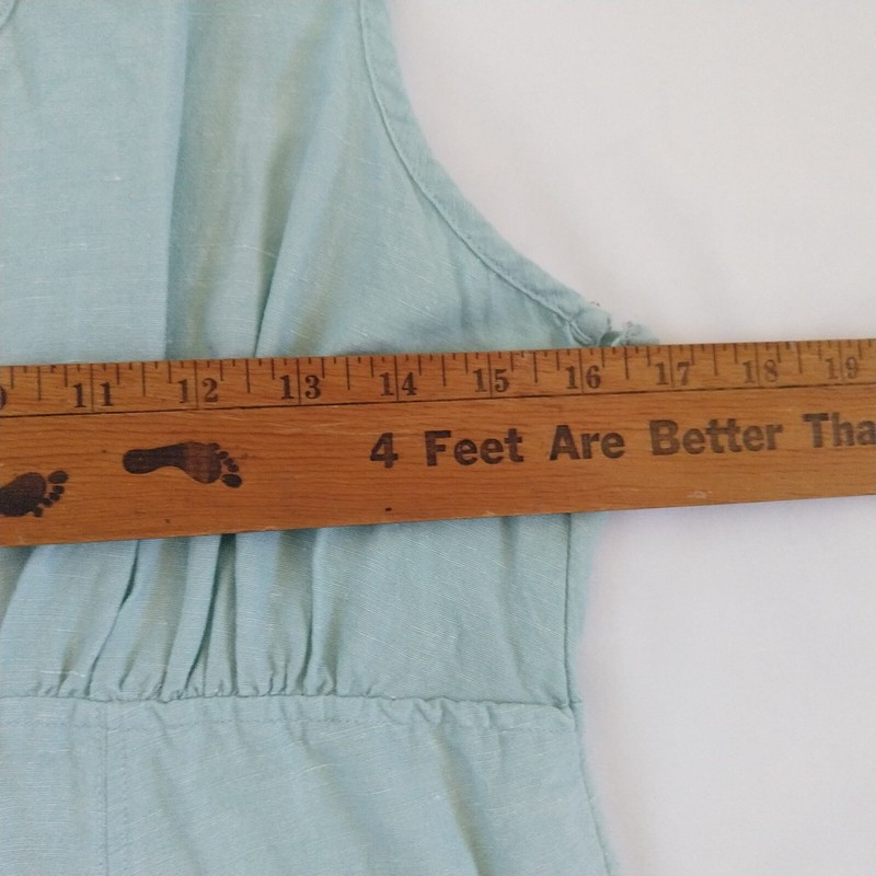 Freedom Trail by Kyodan Linen Blend Midi Dress Size M Mint Green Pockets gallery